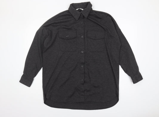 Stradivarius Women's Black Button-Up Shirt S