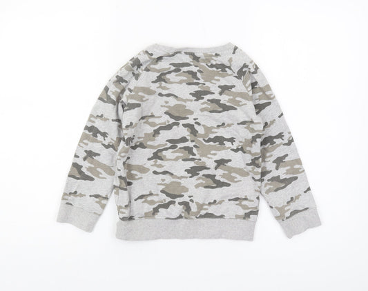 Next Boys Grey Camouflage Sweatshirt 8 Years Pullover