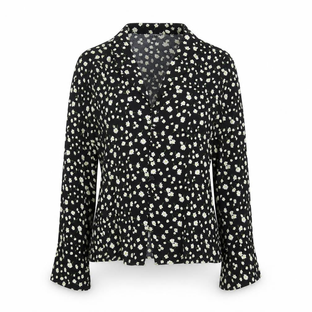 Marks and Spencer Women's Floral Blouse, Black 8 Petite