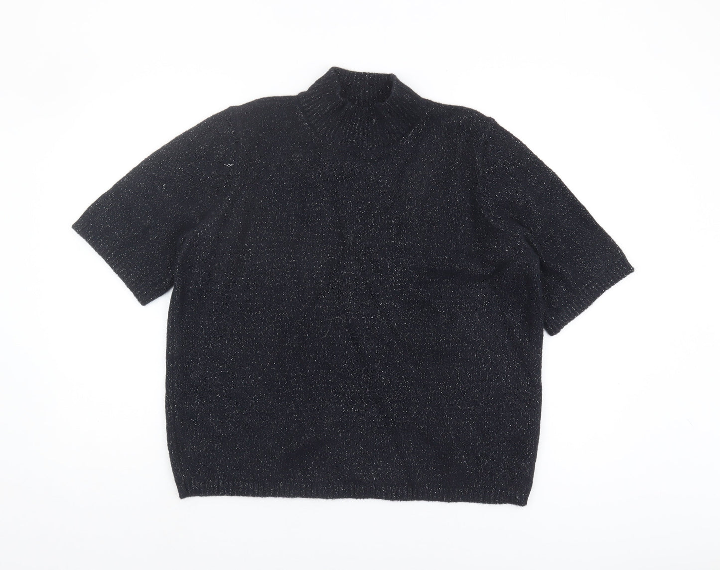 Marks and Spencer Women's Black Mock Neck Jumper L