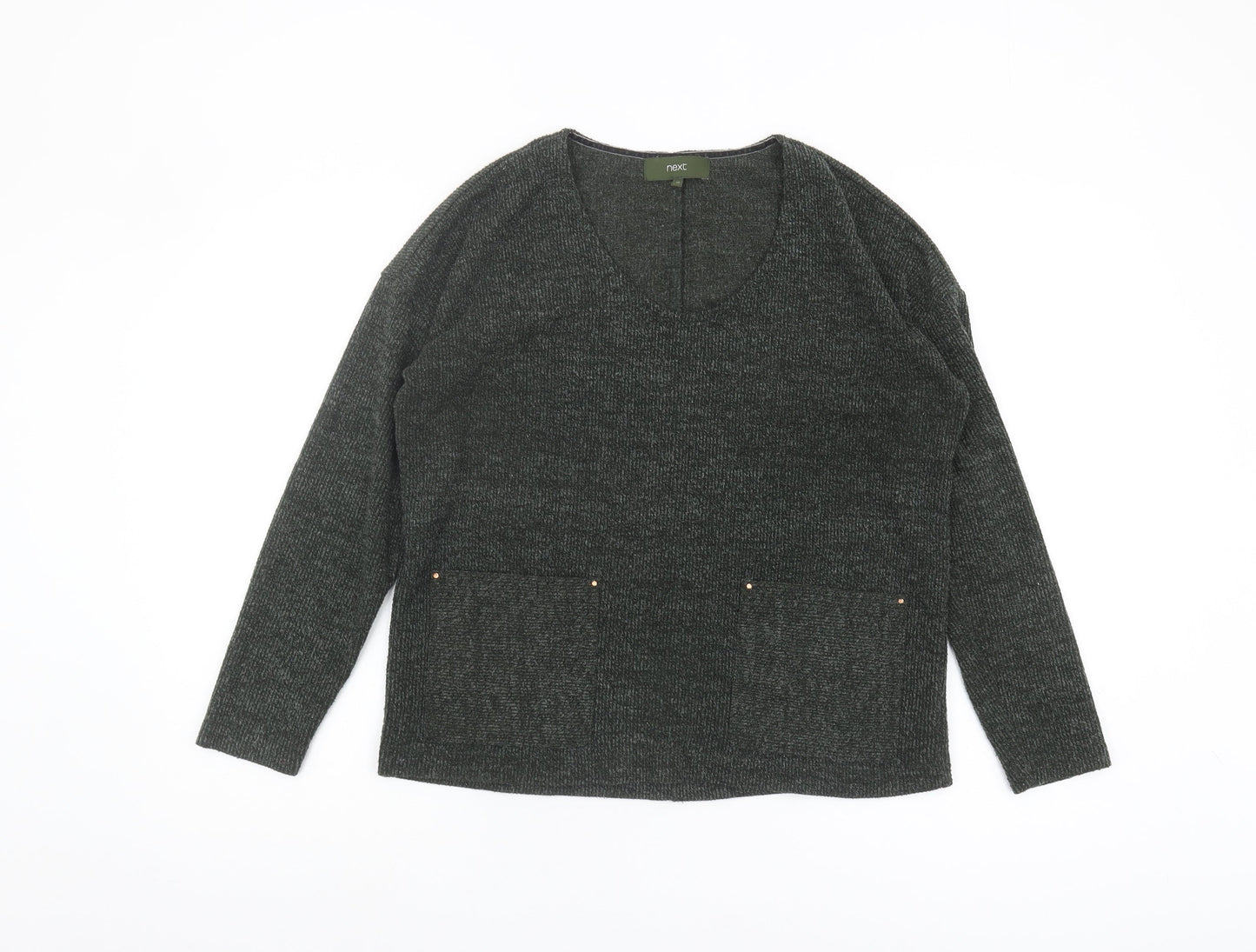 Next Women's Black V-Neck Pullover Jumper Size 12