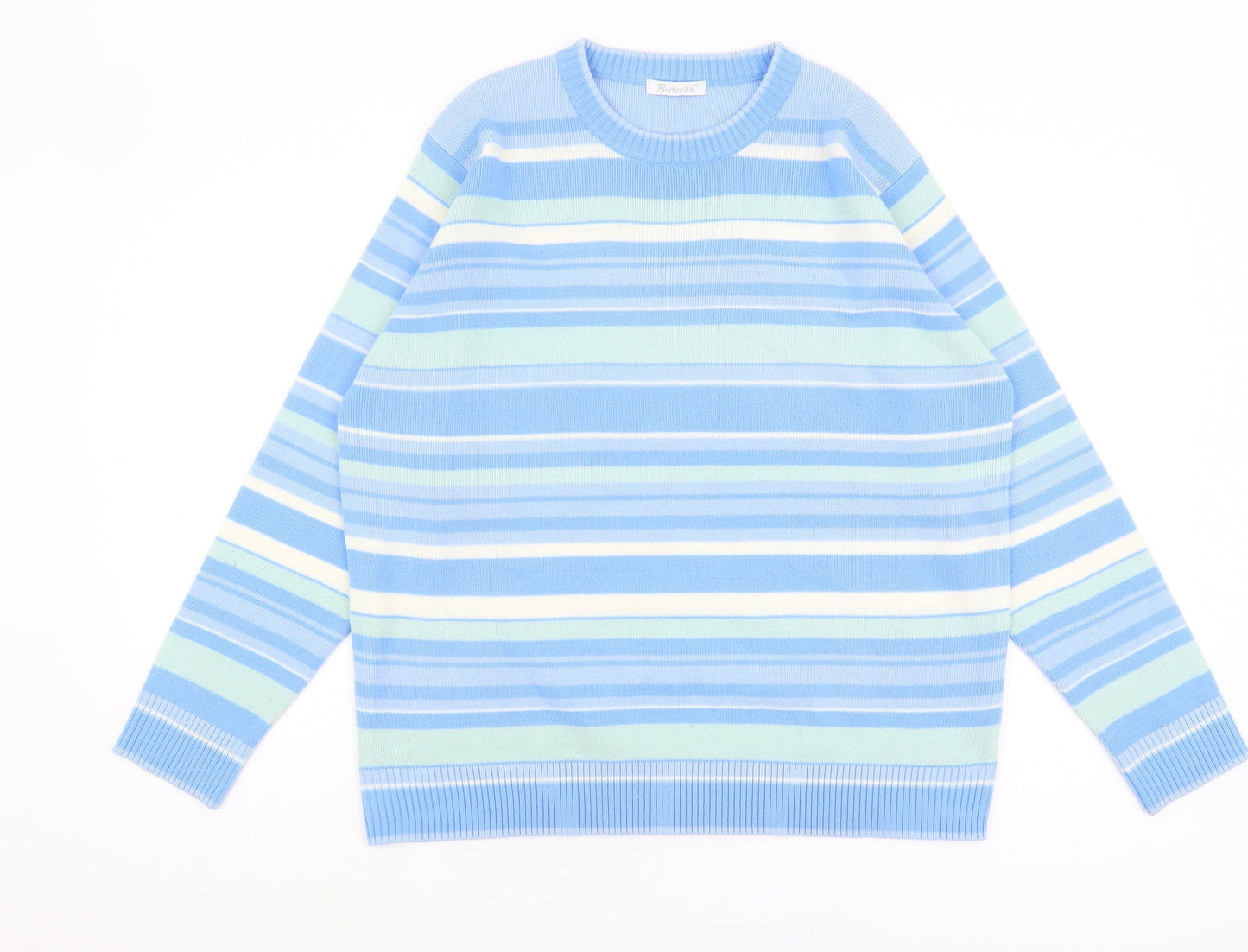 Berkertex Women's Blue Striped Pullover Jumper