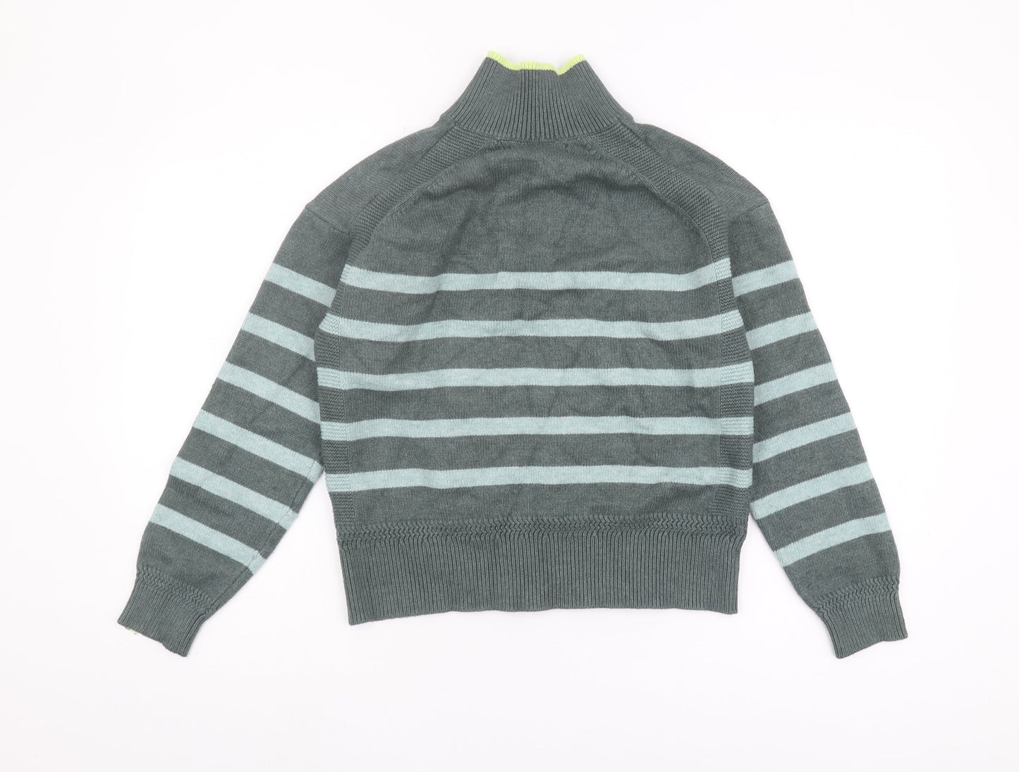 Next Women’s Grey Striped High Neck Jumper Size S