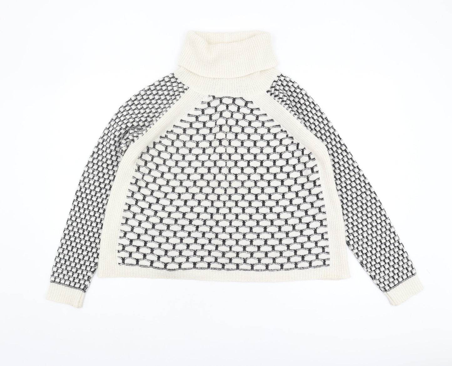 Next Women's Ivory Roll Neck Jumper, UK 8