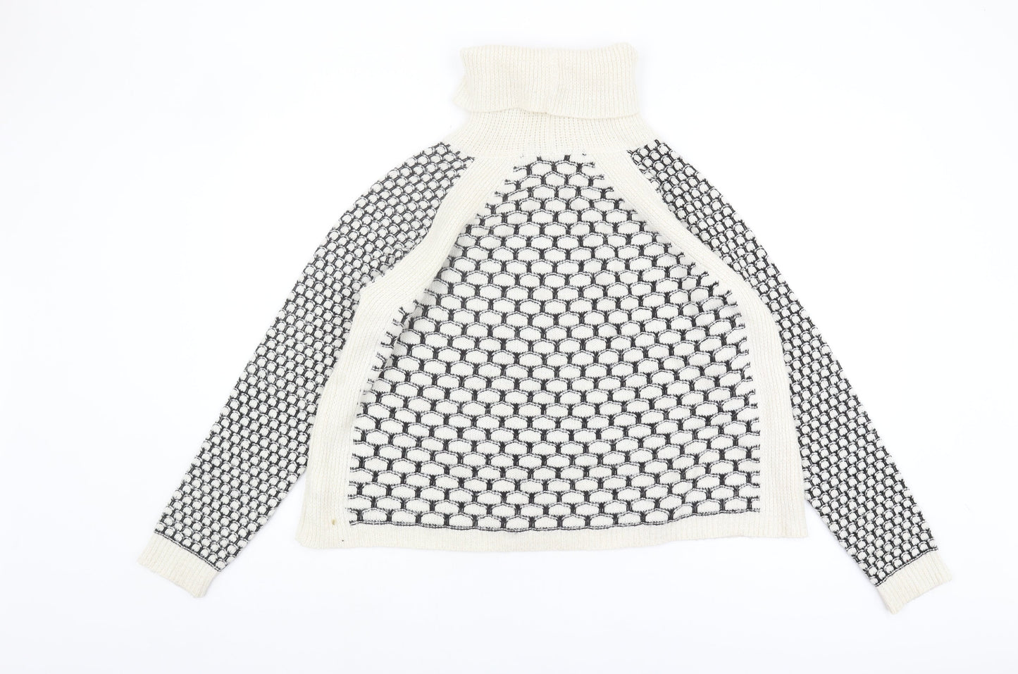Next Women's Ivory Roll Neck Jumper, UK 8