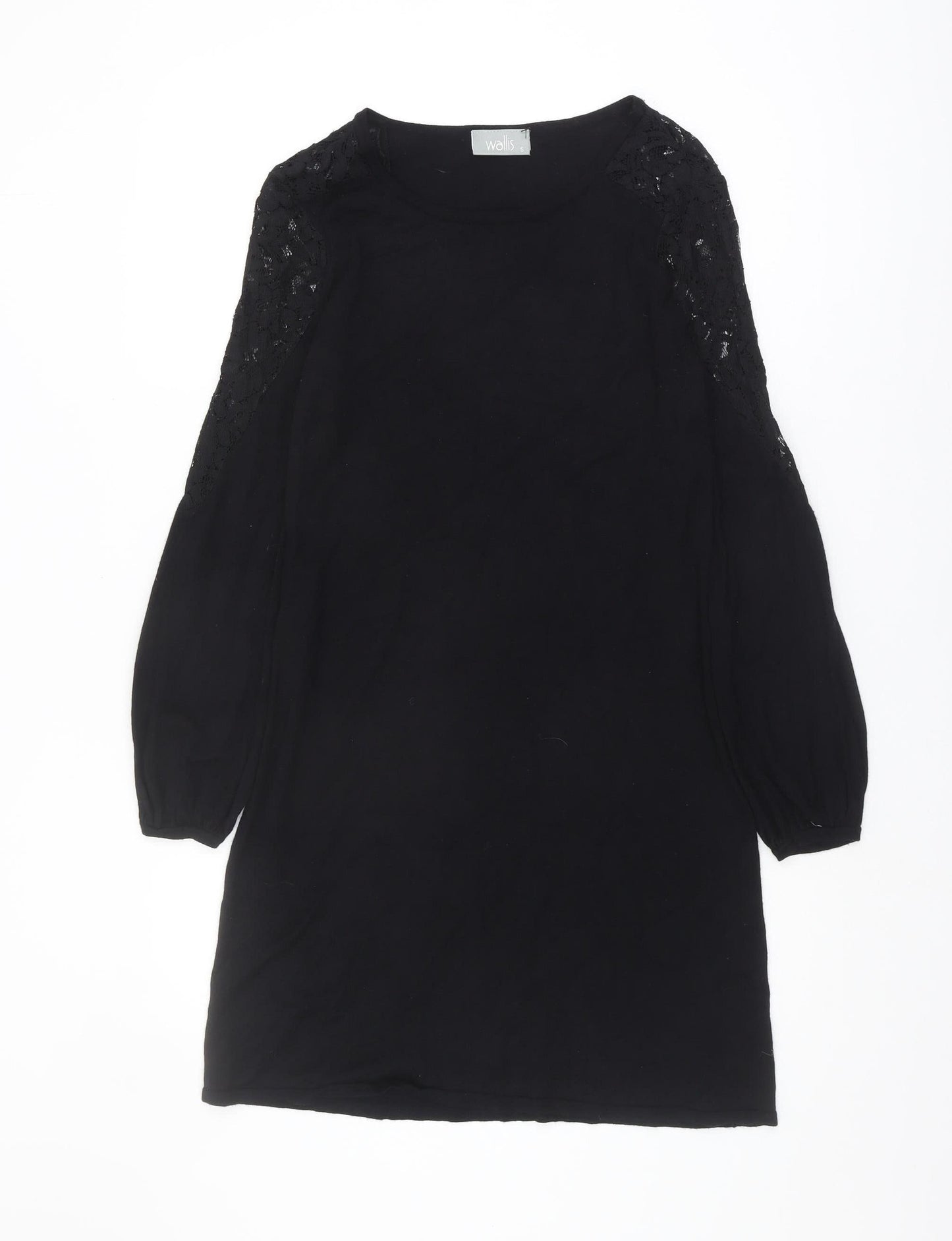 Wallis Women's Black Dress S - Elegant Lace Accent