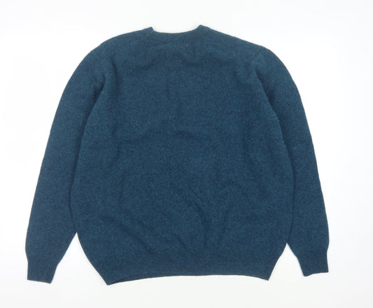 James Pringle Mens XL Blue Wool Pullover Jumper