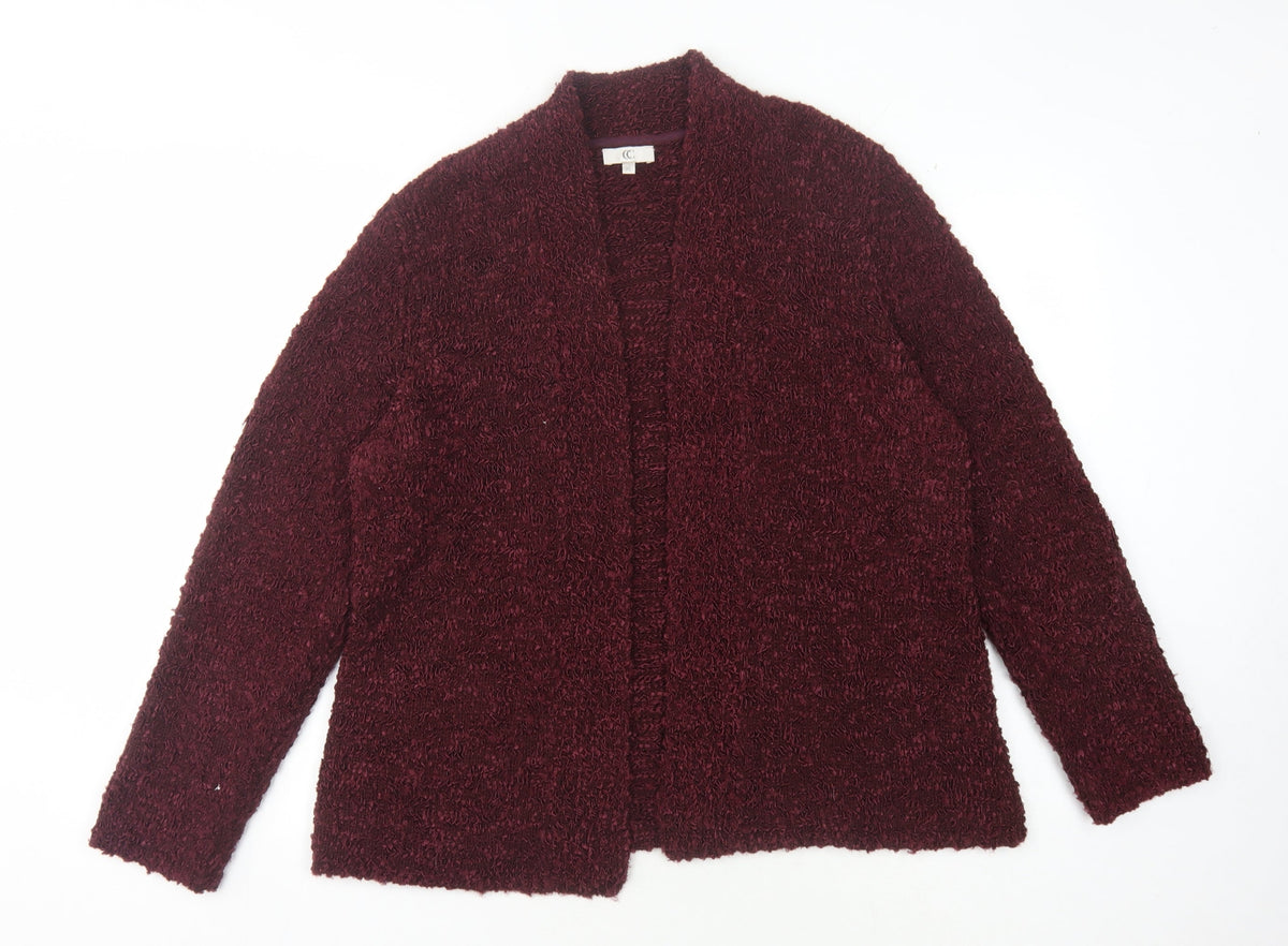 Country Casuals Women's Red XL Open Front Cardigan Knit Long Sleeve