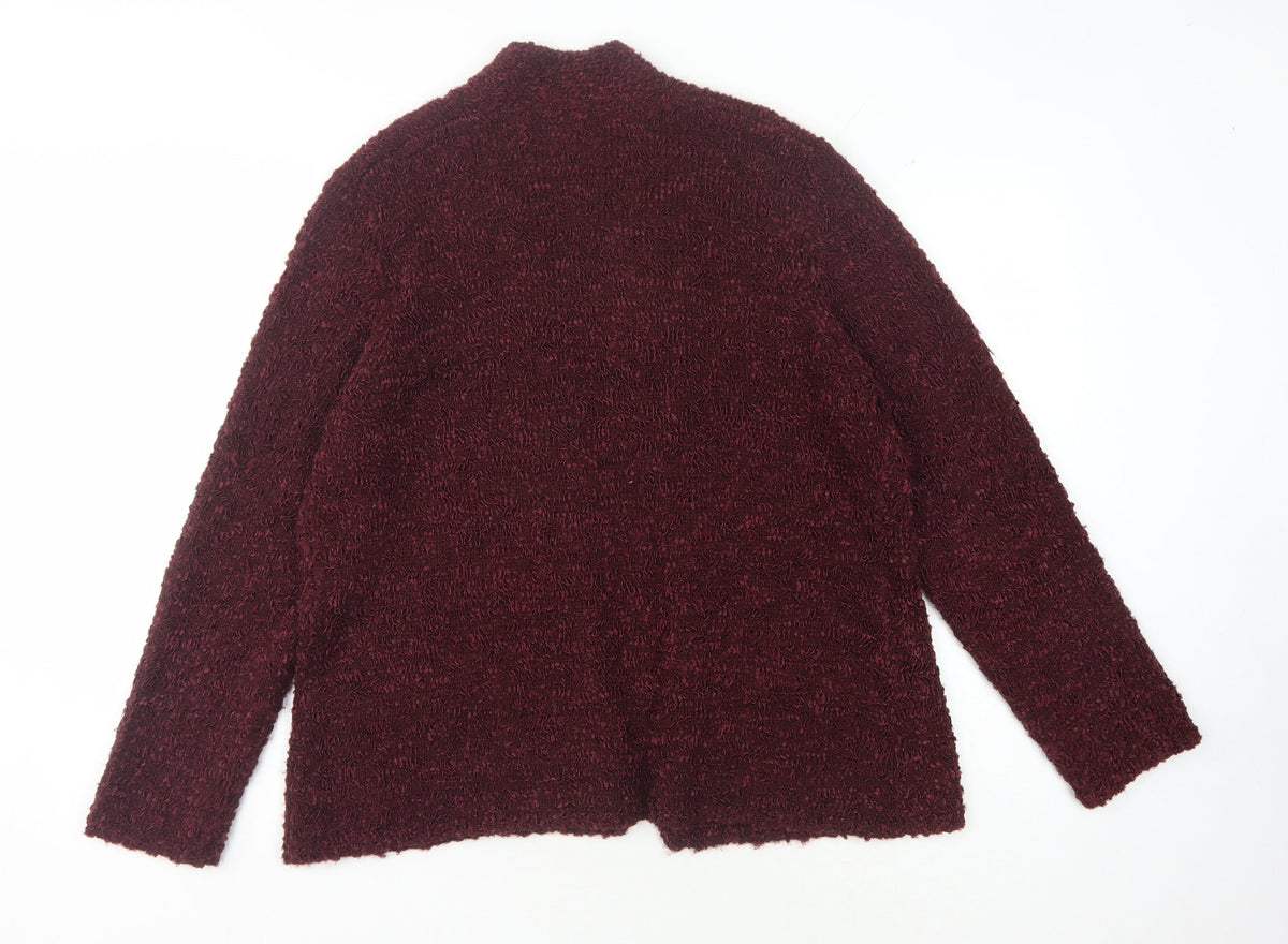 Country Casuals Women's Red XL Open Front Cardigan Knit Long Sleeve