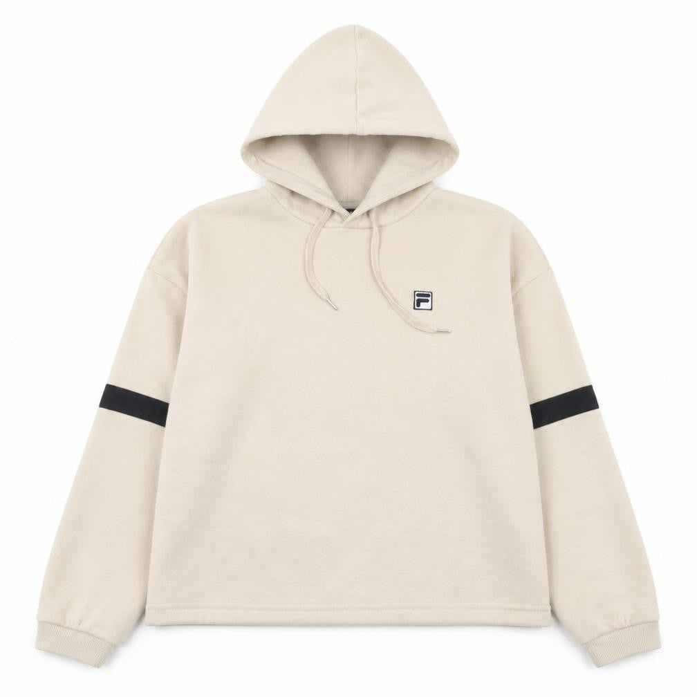 Womens UK XL Regular FILA Beige Pullover Hoodie