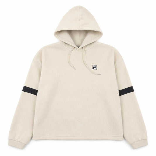 Womens UK XL Regular FILA Beige Pullover Hoodie