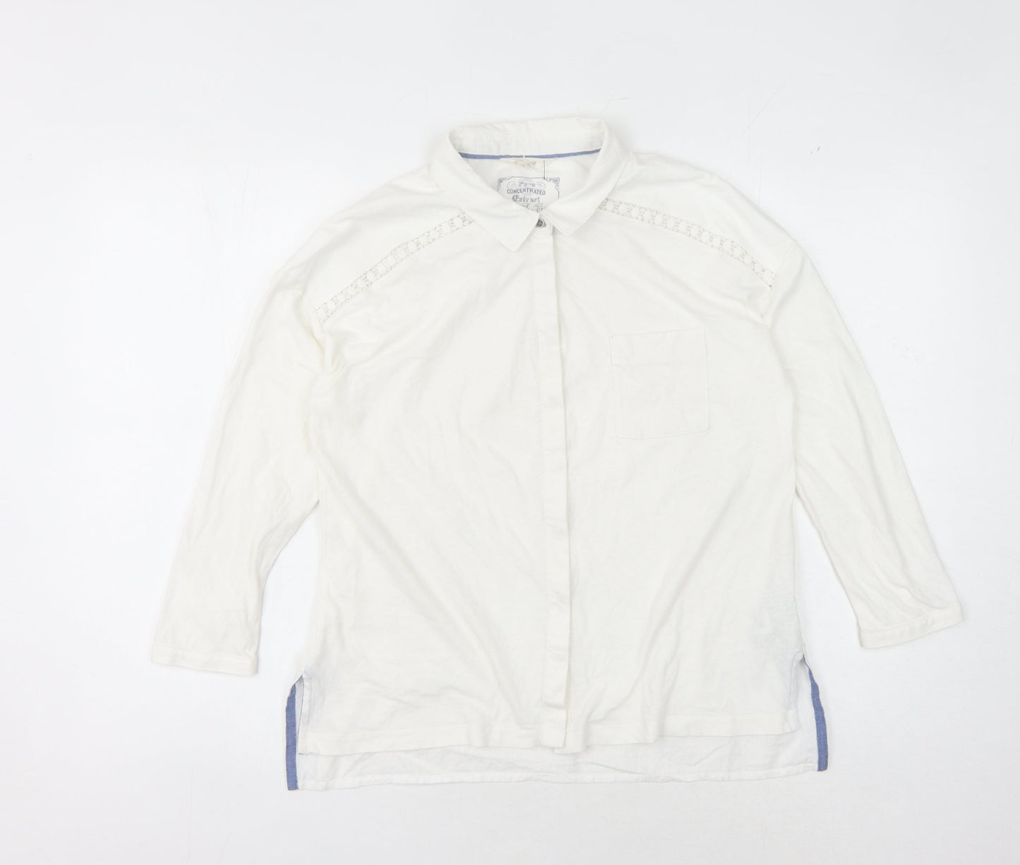 White Stuff Women's White Button-Up Shirt Size 10