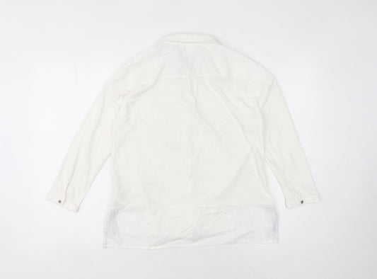 White Stuff Women's White Button-Up Shirt Size 10