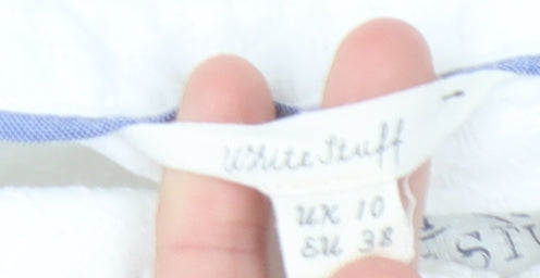 White Stuff Women's White Button-Up Shirt Size 10