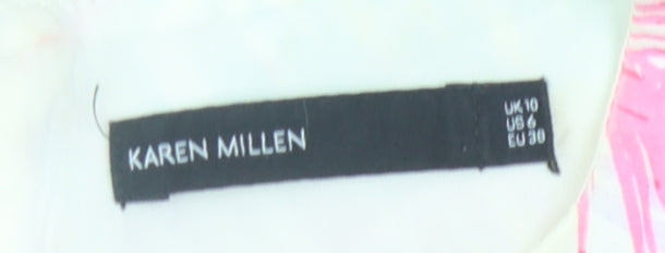 Karen Millen Women's Multicoloured Fit & Flare Dress Size 10