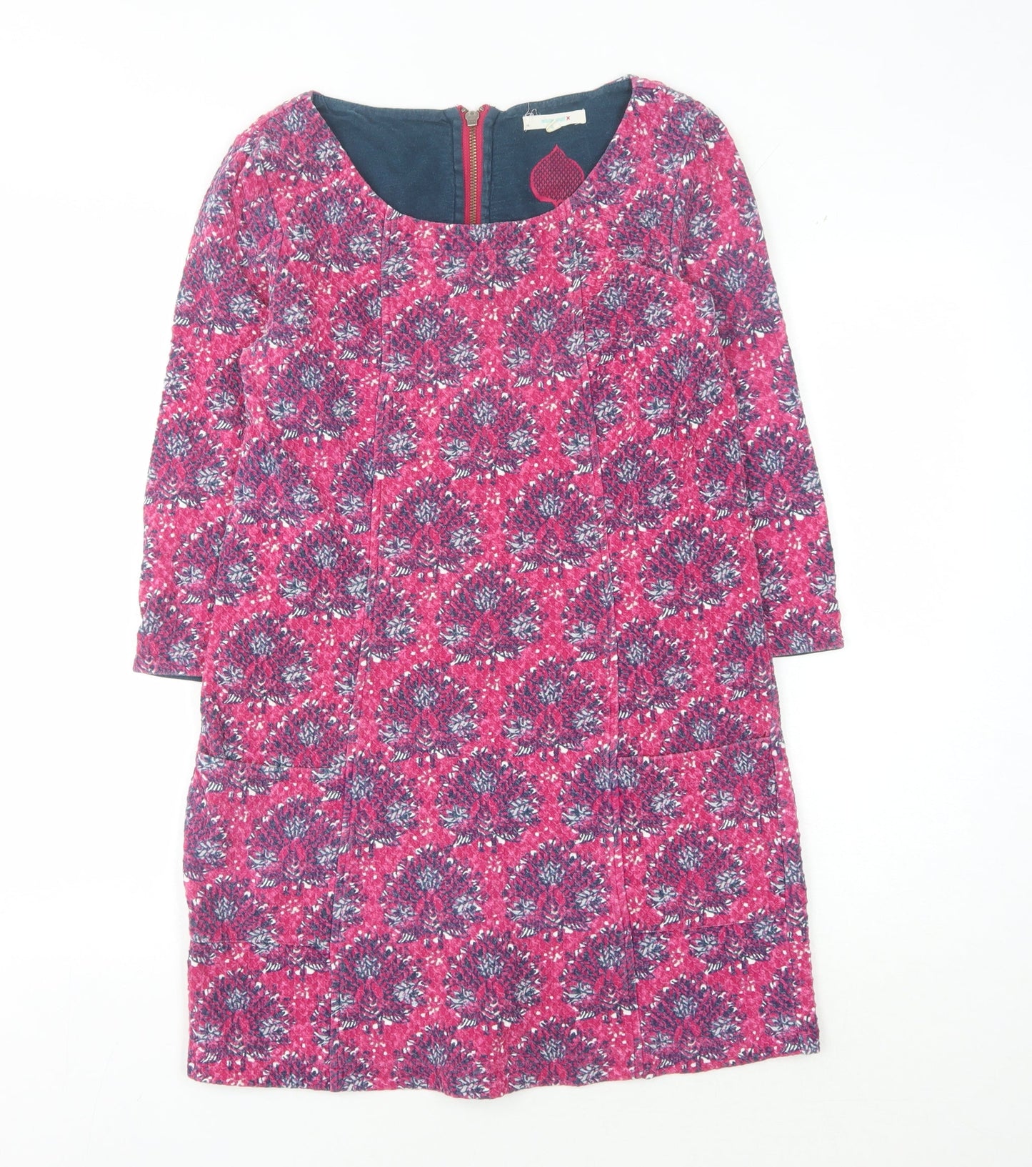White Stuff Women's Pink Floral Sheath Dress Size 8