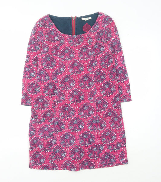 White Stuff Women's Pink Floral Sheath Dress Size 8