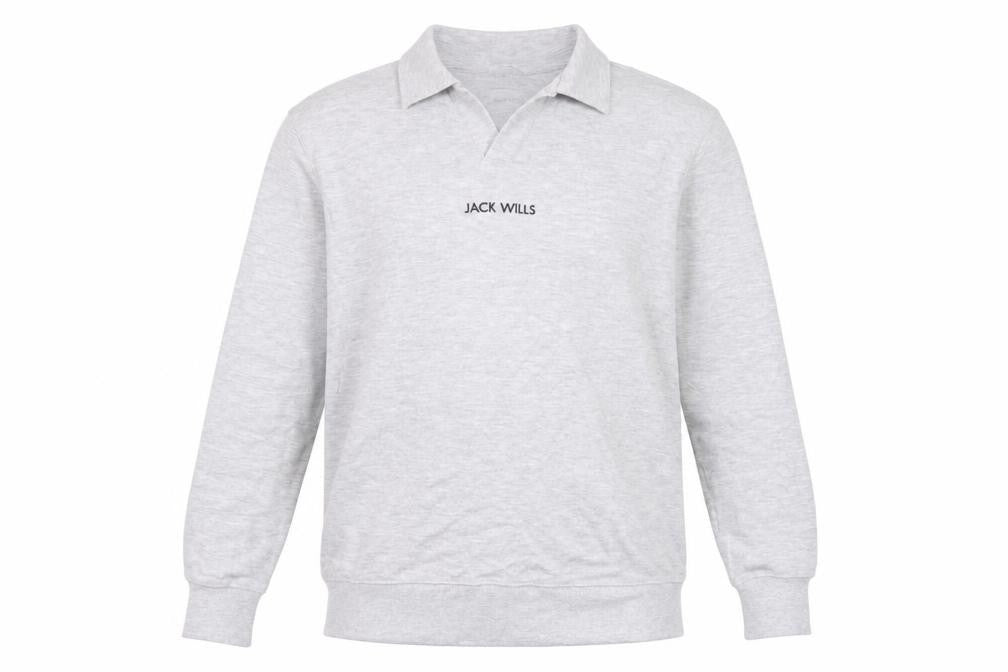 Unisex Adults UK S Regular Jack Wills Grey Henley Sweatshirt