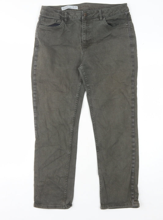 Jigsaw Women's Grey Cropped Jeans, Size L, Machine Washable