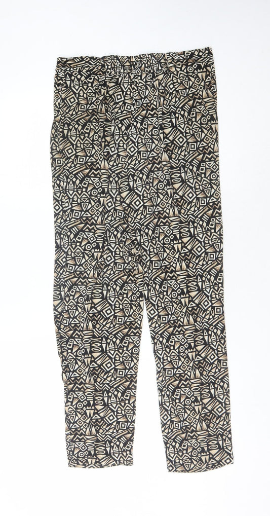 Wallis Women's Geometric Trousers, Size 10, Black