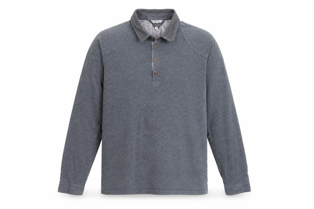 Ted Baker Men’s Grey Polo, Size 4, Long Sleeve