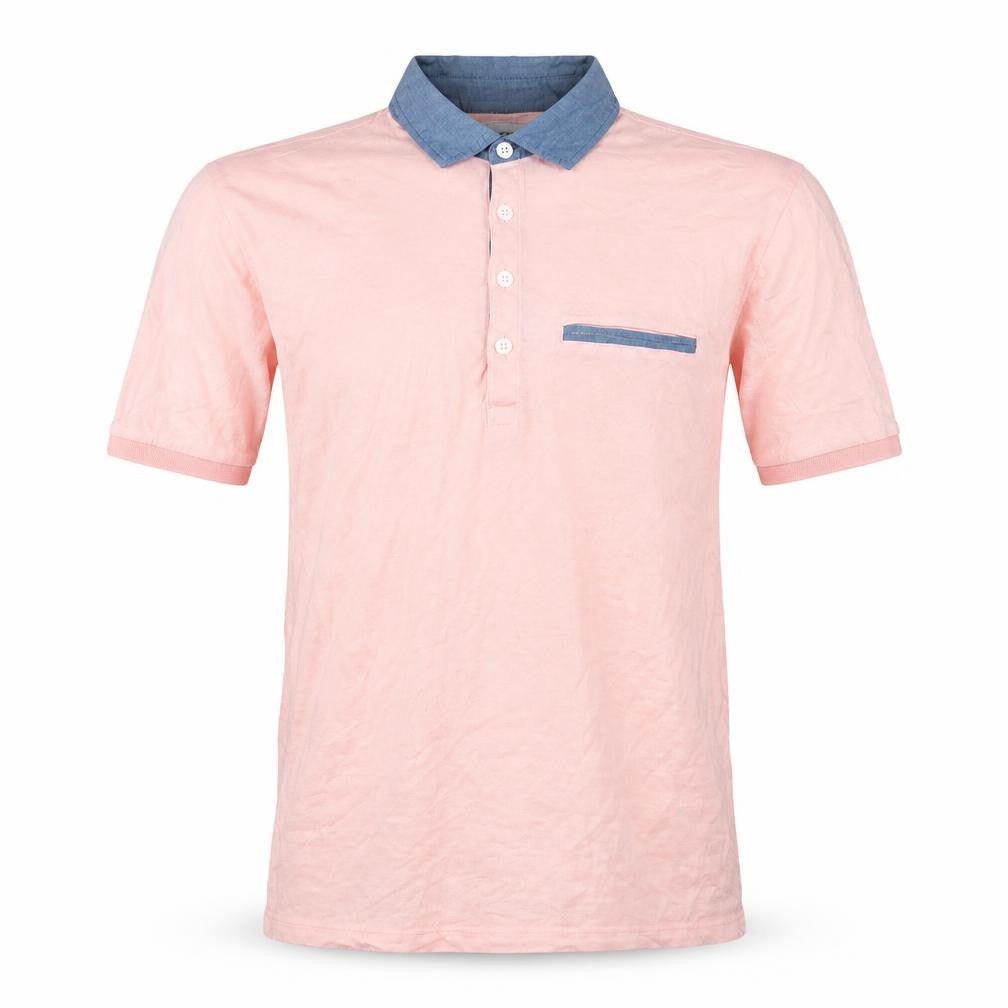 Penguin Men's Pink Polo Shirt Collared Button S