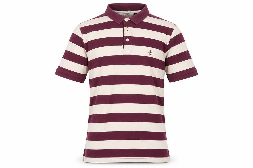 Penguin Men's Multicoloured Striped Polo Shirt M