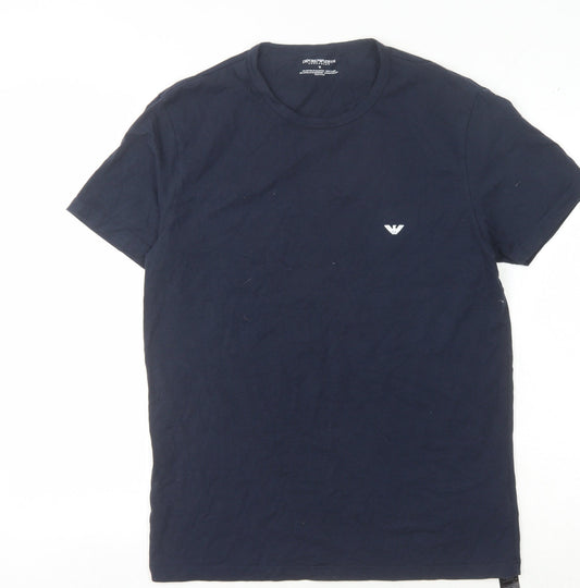 Emporio Armani Men's Navy Medium T-Shirt, Crew Neck