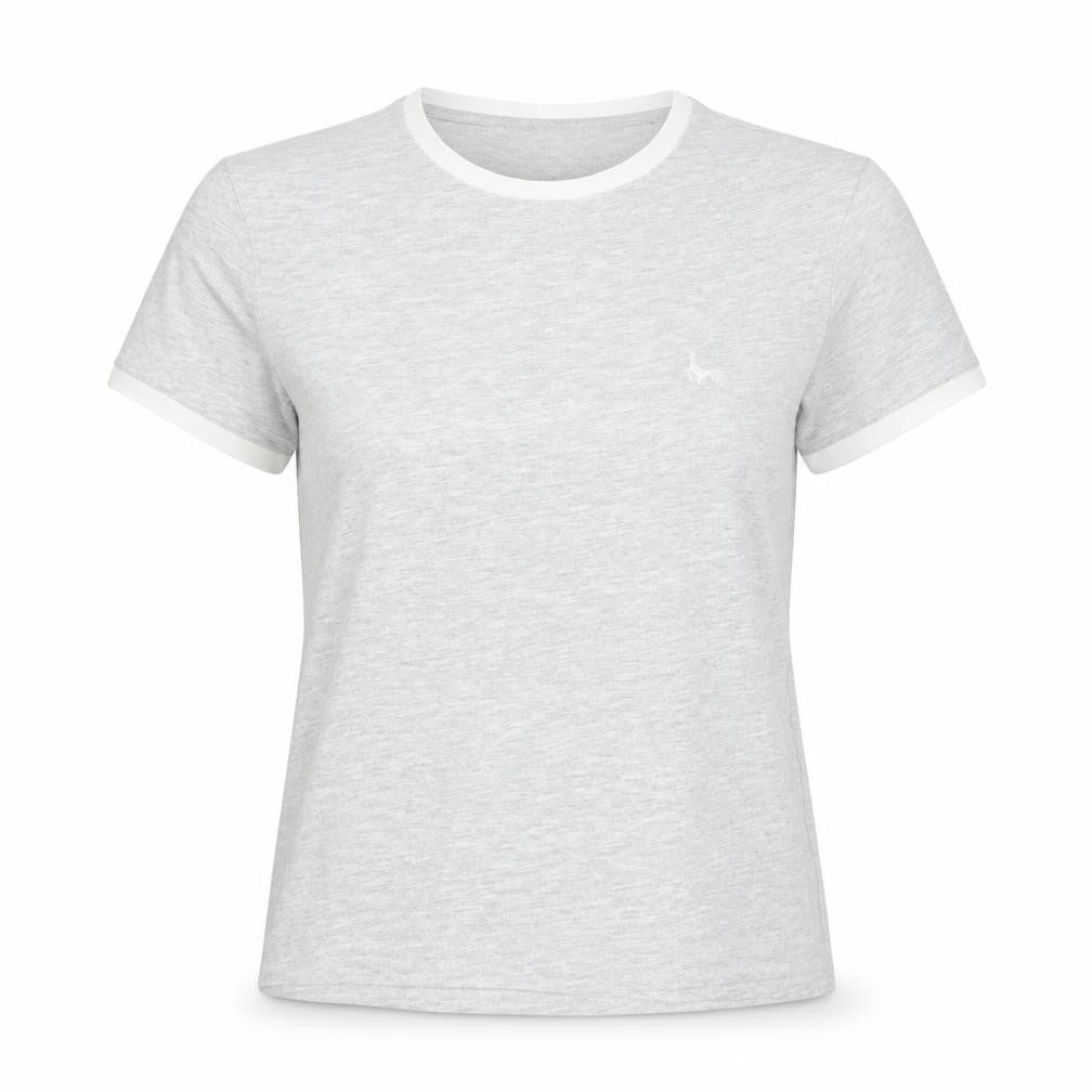 Womens UK Size 4 Jack Wills Grey Cotton Blend T-Shirt