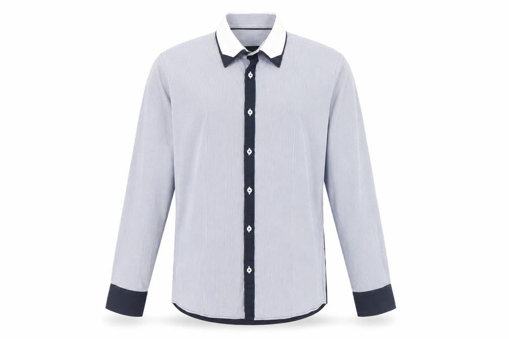 River Island Men's Blue Striped XL Casual Shirt