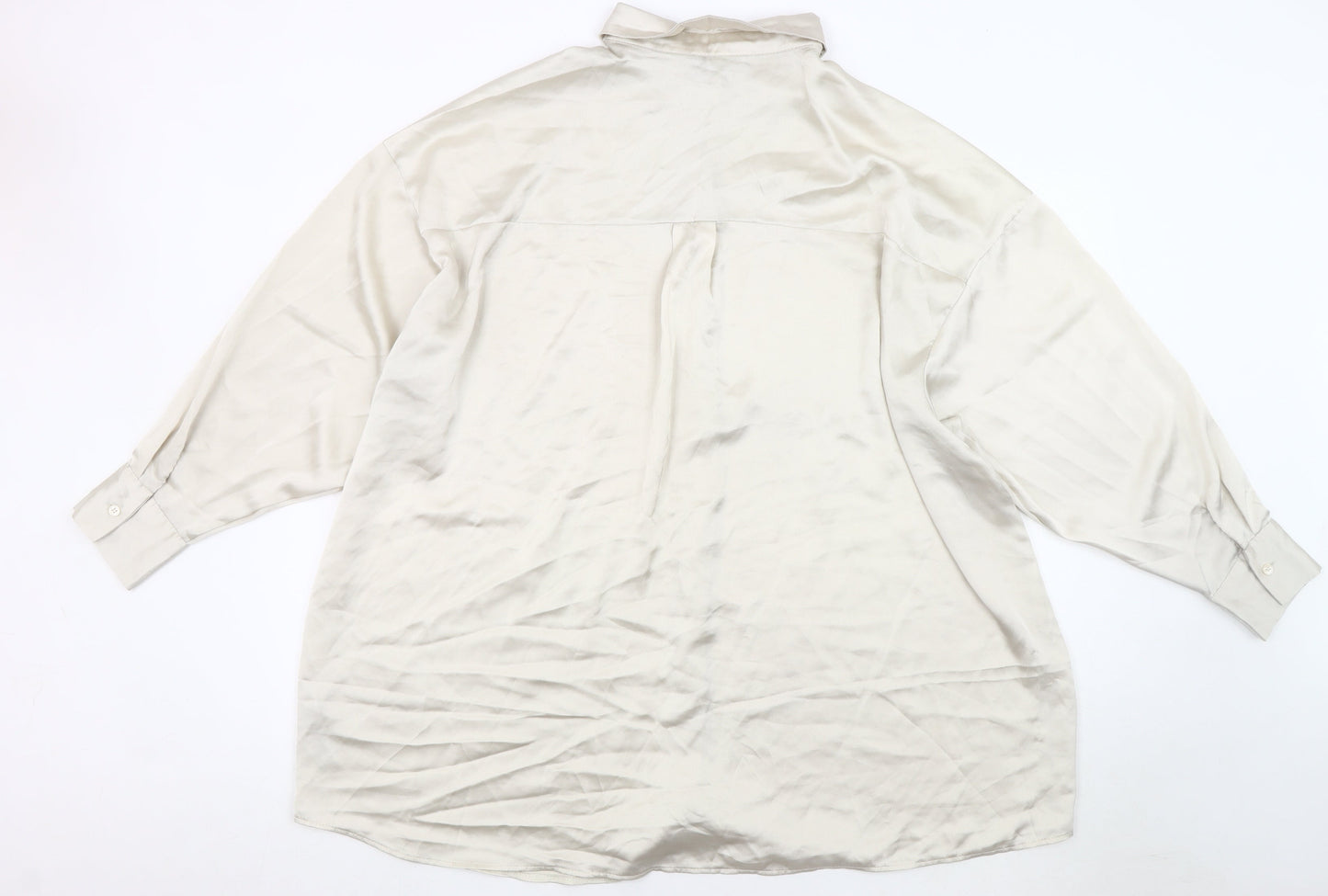 ASOS DESIGN Women's Ivory Button-Up Shirt, Size 16