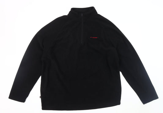 Mountain Life Men's Black Fleece 1/4 Zip Jumper 2XL