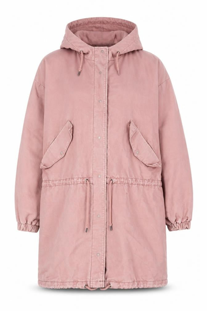 Monki Women's Pink XS Parka Jacket with Hood
