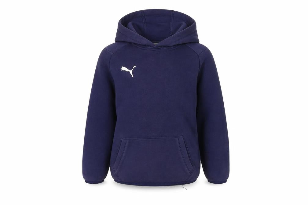 Front view of Puma boys’ blue pullover hoodie 3-4 years sporty casual comfort