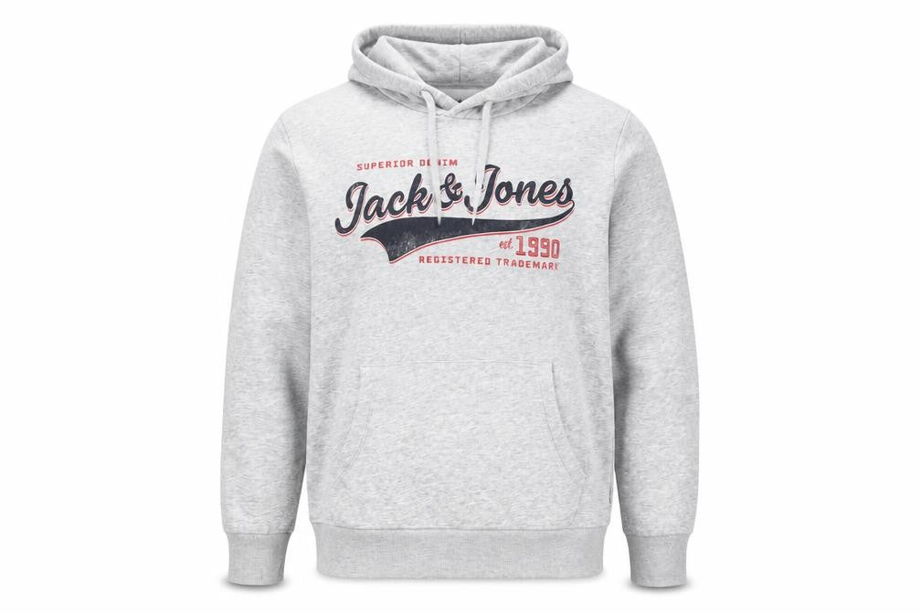 Mens UK S Regular JACK & JONES Grey Pullover Hoodie