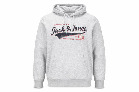 Mens UK S Regular JACK & JONES Grey Pullover Hoodie