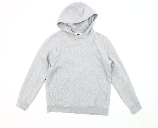 Adidas Boys Grey Pullover Hoodie Size 14 Regular Fit