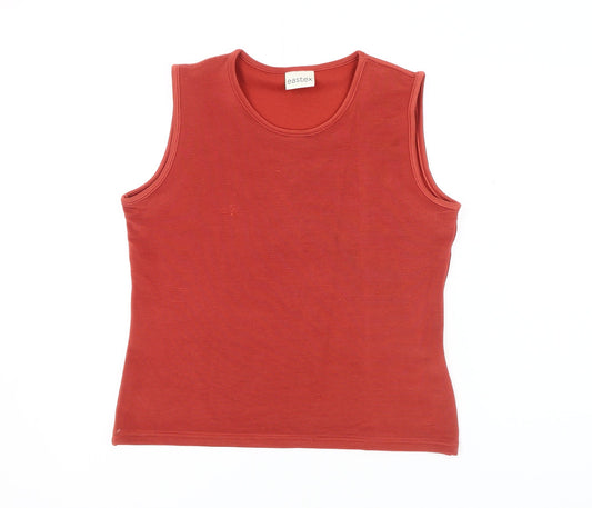 Eastex Women's Red Tank Top, M, Sleeveless, Solid