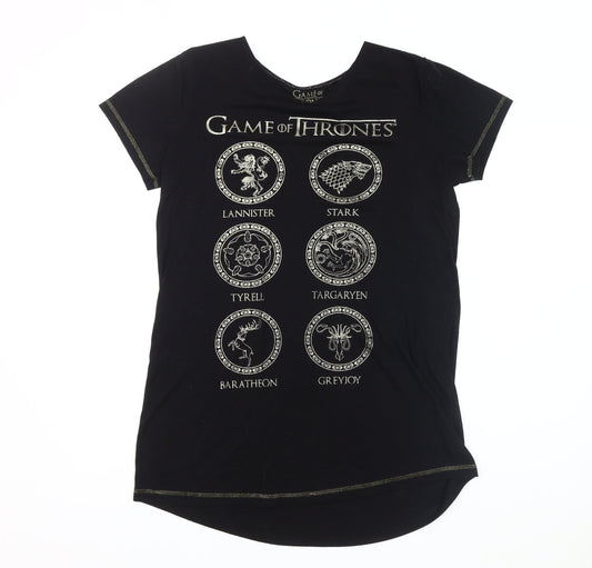 Game of Thrones Women's Black T-Shirt, Size M