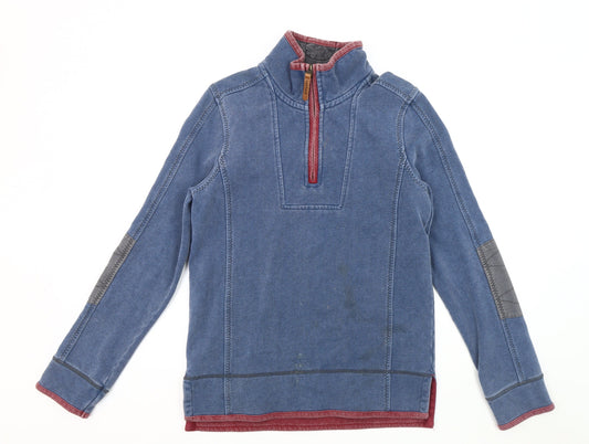 Fat Face Men's Blue 1/4 Zip Sweatshirt, Size Unknown