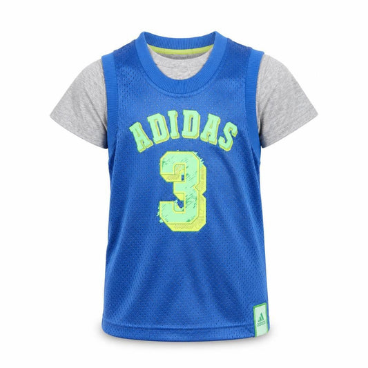 Adidas Boys Blue Tank Top Jersey 5-6 Years