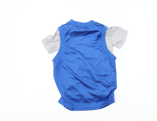 Adidas Boys Blue Tank Top Jersey 5-6 Years