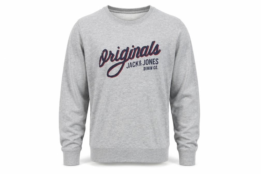 Mens UK S Regular JACK & JONES Grey Pullover Sweatshirt