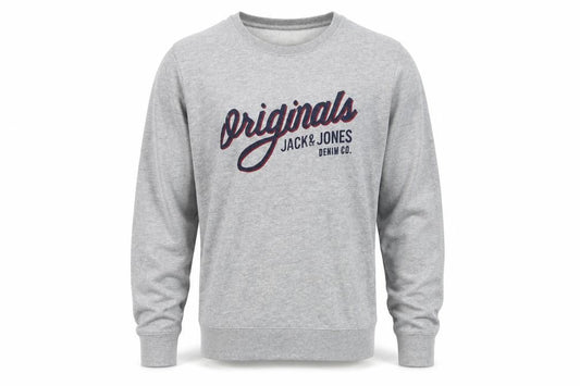 Mens UK S Regular JACK & JONES Grey Pullover Sweatshirt
