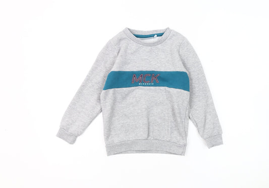 McKenzie Boys Grey Sweatshirt 6 Years Pullover Logo Jersey
