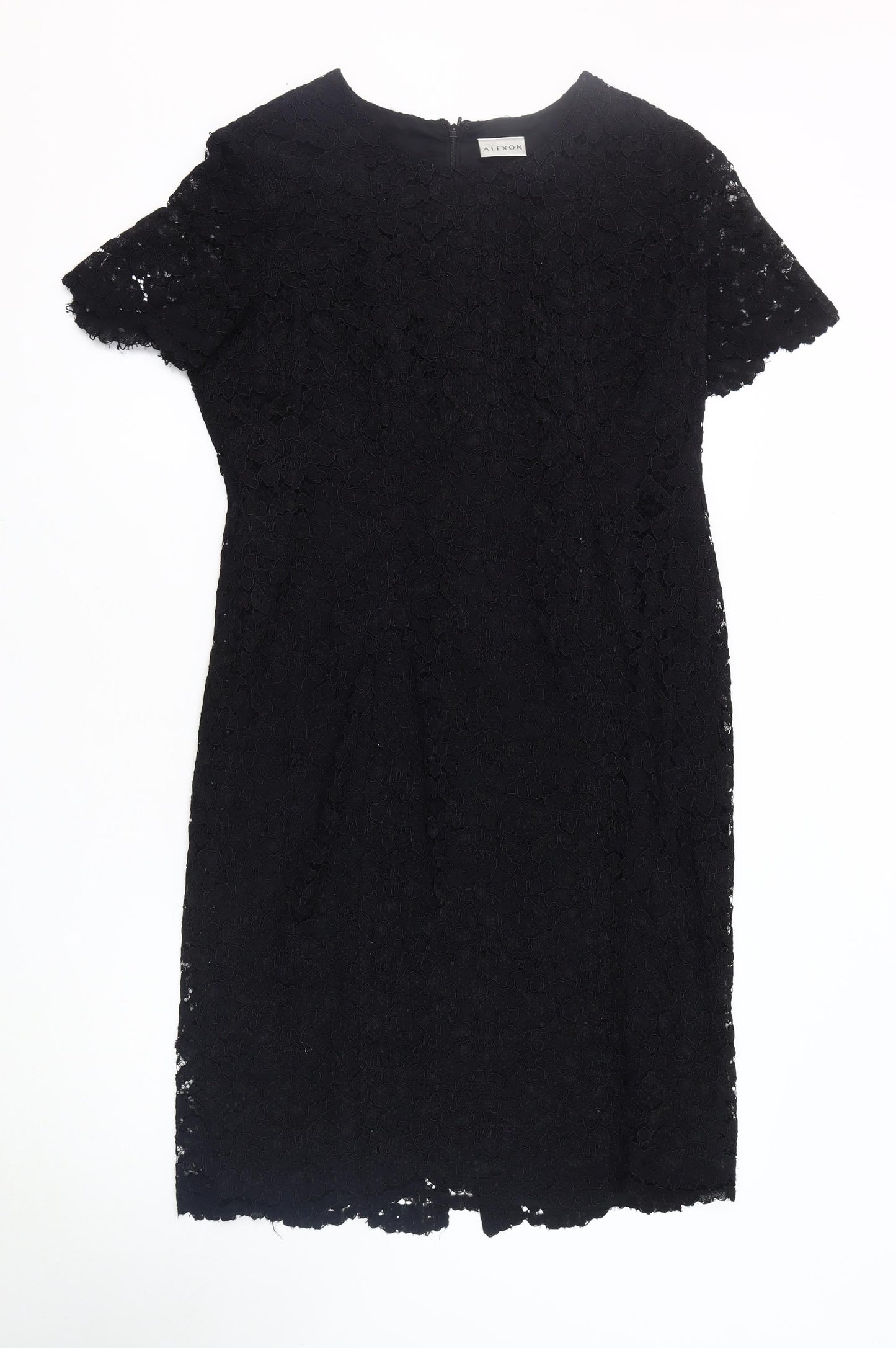 Alexon Women's Black Lace Sheath Dress Size 12