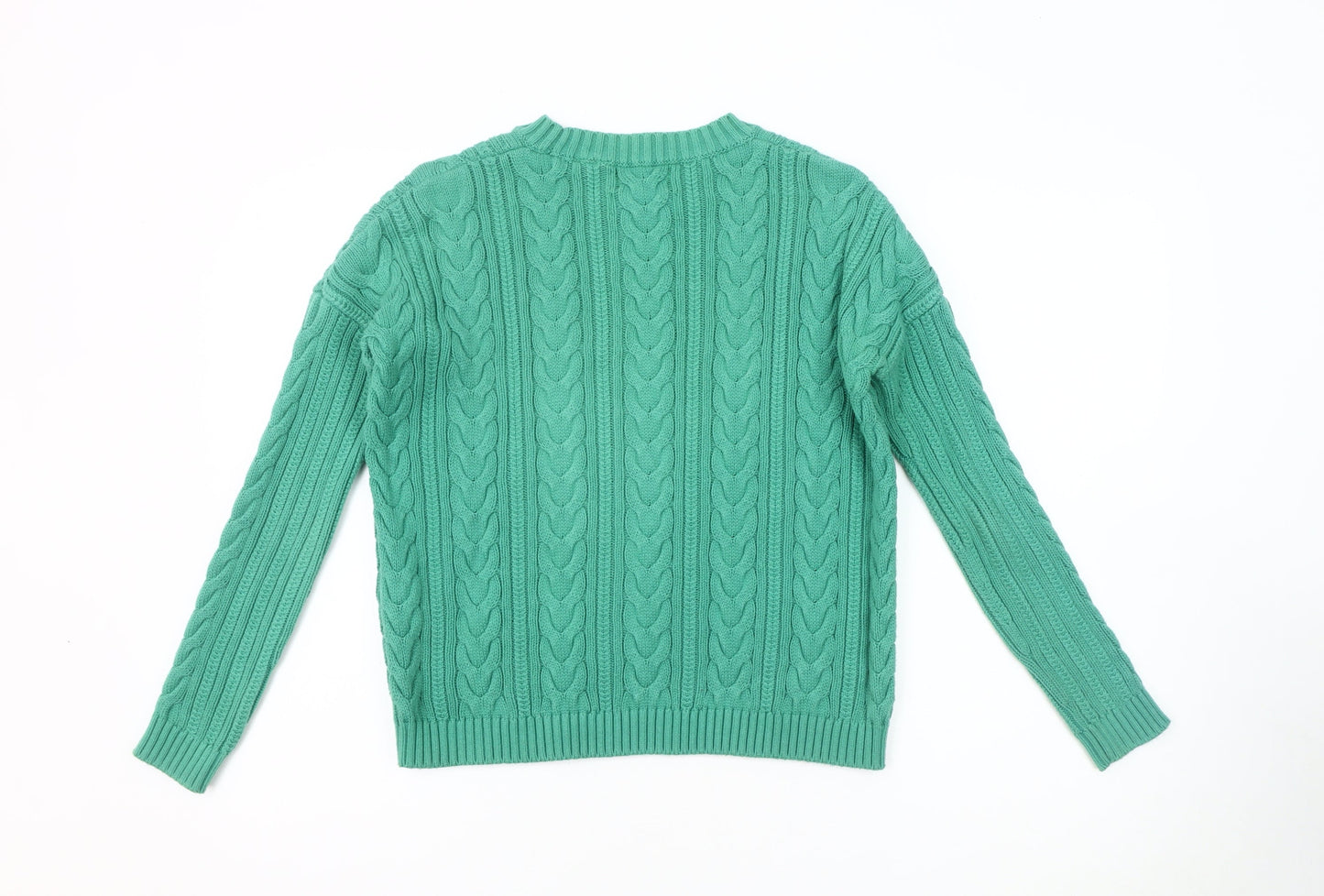 Superdry Women's Green Cable-Knit Jumper Size 6