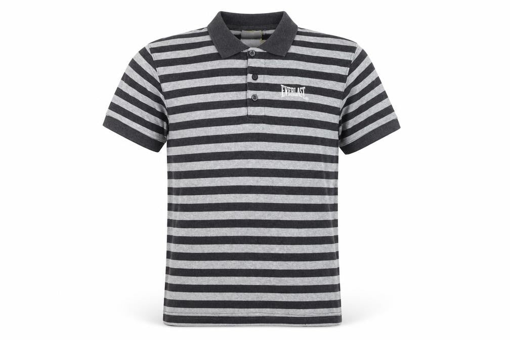 Everlast Men's Grey Striped Polo M, Breathable