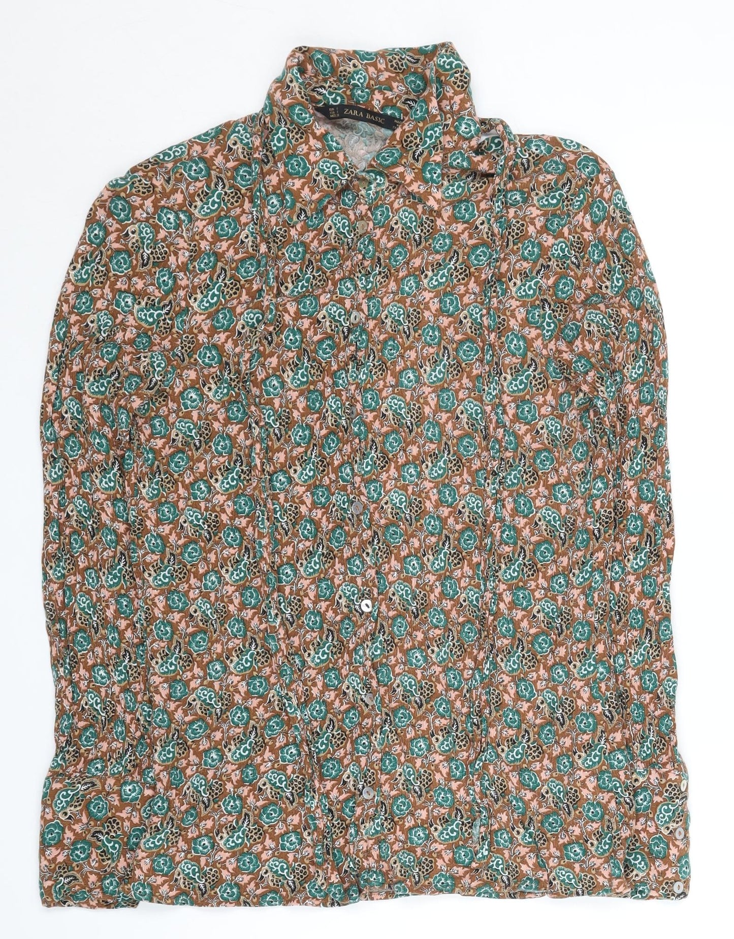 Zara Basic Women's Multicoloured Floral Blouse S