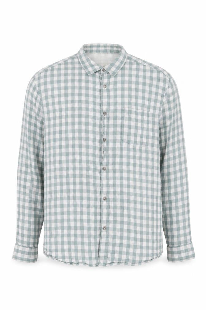 Marks and Spencer Men's Green Check Shirt 2XL